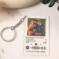 Personalized Spotify Music Keychain with Photo & Text – Custom Song Code Keychain | Couple, Friendship & Anniversary Gift for Him/Her