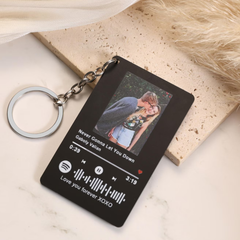 Personalized Spotify Music Keychain with Photo & Text – Custom Song Code Keychain | Couple, Friendship & Anniversary Gift for Him/Her