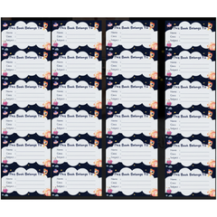 Personalized Name Labels for Kids – 24 School Book Stickers | Cute Space Theme with Rockets & Stars