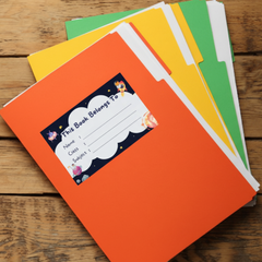 Personalized Name Labels for Kids – 24 School Book Stickers | Cute Space Theme with Rockets & Stars