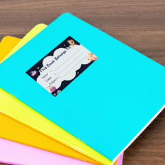 Personalized Name Labels for Kids – 24 School Book Stickers | Cute Space Theme with Rockets & Stars