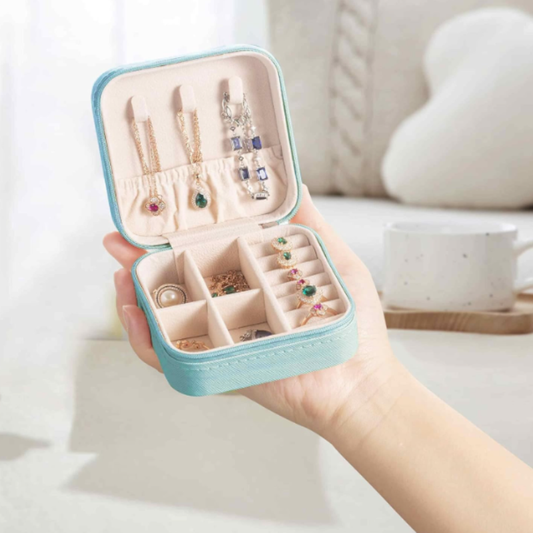 Portable Travel Jewelry Organizer with Custom Logo – Personalized Jewelry Storage Case | Compact Gift & Corporate Branding (Random Box)