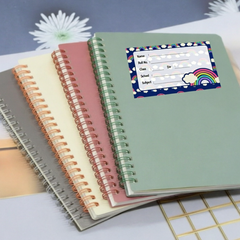 Rainbow-Themed School Notebook Sticker Labels – Personalized Name Stickers for Kids (Pack of 24)