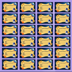 Space-Themed Personalized School Book Stickers – 24 Custom Name Labels for Kids