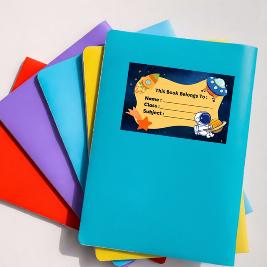 Space-Themed Personalized School Book Stickers – 24 Custom Name Labels for Kids